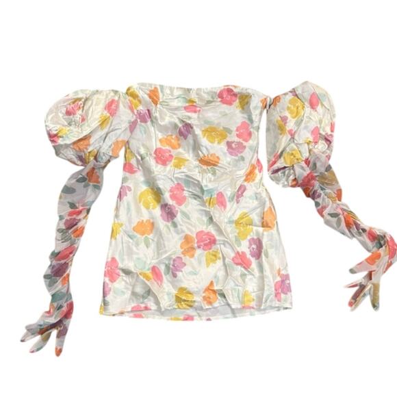 (M) NWT $279 For Love & Lemons Hazel Mini Floral‎ Dress Size Medium - Picture 7 of 10